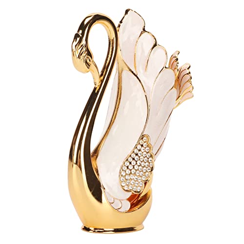 Swan Base Holder Fork Spoon Cutlery Coffee Spoon Stand Dinnerware Gold Light Luxury Cygnus Salad Creative Affordable Luxury Set Mixing Trays Golden White Spoons