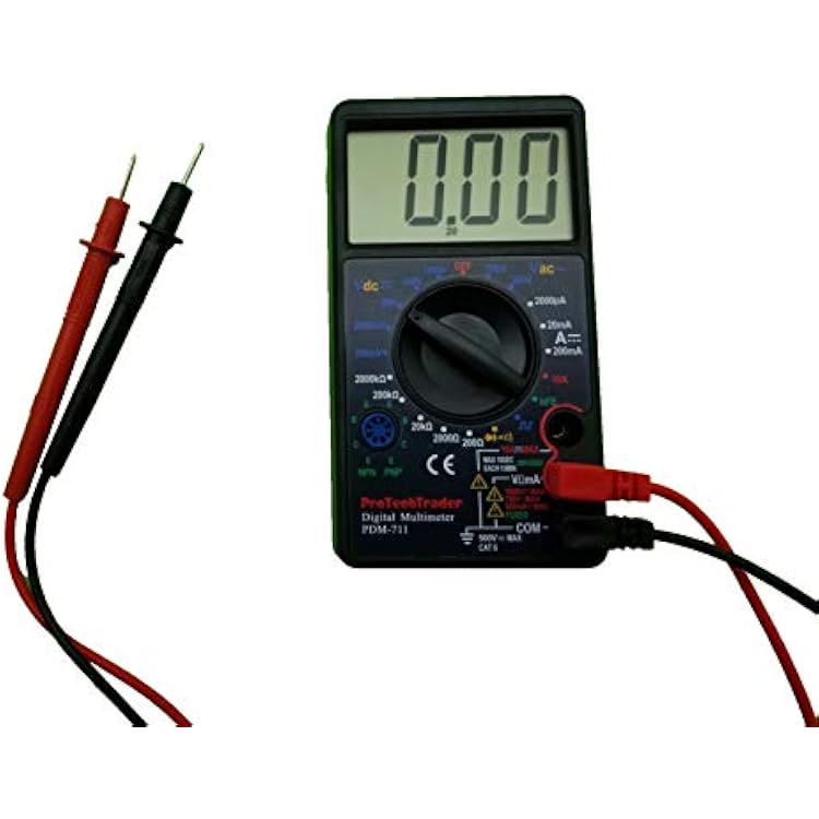 Large Screen Multimeter - Volts Ohms Amps Transistor hFE Square Wave Output Diode & Audible Continuity Tester with Buzzer