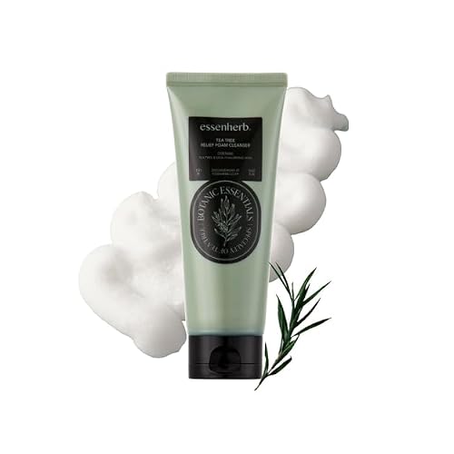 Tea Tree Foam Cleanser for Acne Face Wash with Tea Tree & Salicylic Acid BHA, Cica, Soothes Redness and Hydrate, Gentle Daily Korean Creamy Cleanser for Sensitive Skin 5.07 fl oz