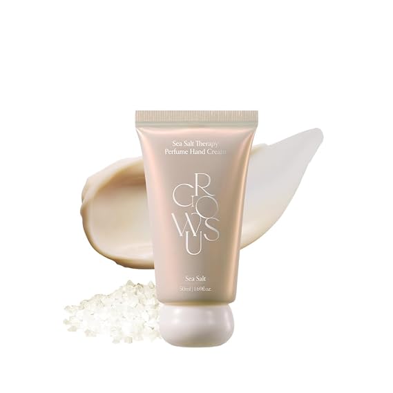 GROWUS Perfume Hand Cream, Non-Greasy Deep Moisturizer, Fine Fragrance Hydrating Hand Lotion for Dry Skin (Sea Salt)