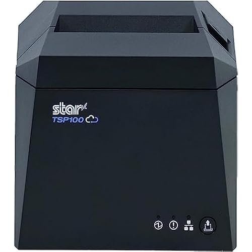 Star Micronics TSP143IIILAN TSP100IIILAN Ethernet LAN Thermal Receipt Printer, Grey, Black- LAN and Ethernet Connectivity, 250mmsec Print Speed, 203 dpi, Auto-Cutter