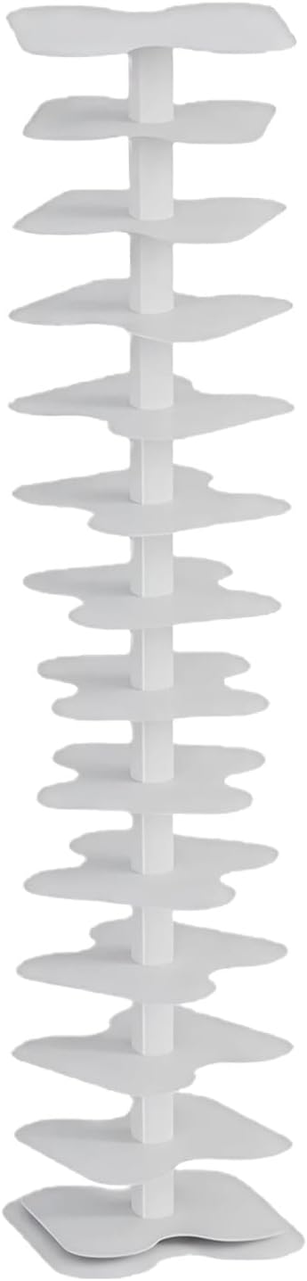 Narrow Bookshelf,Standing Shelf,Small Bookshelf for Small Spaces,Modern Corner Bookcase,Open Shelf Bookcase,for Home Office Living Room Bedroom(White,14.2 * 14.2 * 67.7'')
