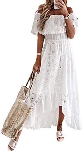 IKADEX Women Boho Floral Lace Dress Crochet Tassel Wedding Bridesmaid Evening Party Summer Beach Dresses