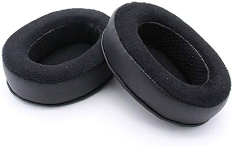 HIQUE Replacement Memory Foam Earpads for Large Over Ear Headphones [Velvet Finished] - Black