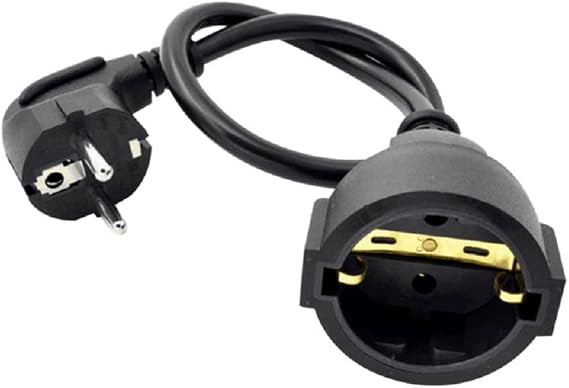Toptekits EU Europe Schuko Male to Female M/F European Extension Cords Cable,1.6ft/0.5m 2-Prong European German Extension Cord,CEE 7/7 EU Extension Cord for PDU UPS, 10A/250V