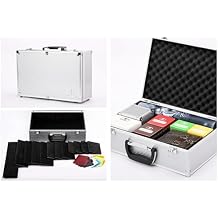 Silver TC-A5B Tabletop Gaming Storage Case with Sliding Divider Walls for TCG, Deck Box, Card Games, MTG, Magic, FaB, YGO, FaB, Dominion, Board Games.