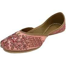 Women's Punjabi Jutti Handmade Ethnic Shoes Traditional Stylish Mojari Khussa Jooti Pink