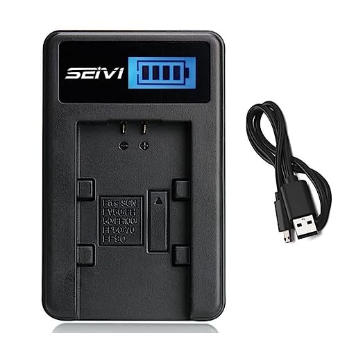 LCD USB Battery Charger for Sony DCR-SR100E, DCR-SR200E, DCR-SR300E Handycam Camcorder