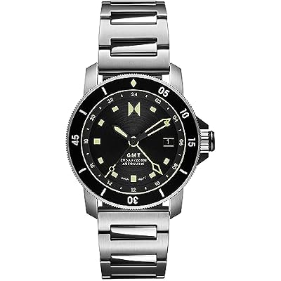 MVMT Cali Diver GMT Mens Automatic Sports Watch Stainless Steel Case and Link Bracelet ISO Dive Certified Stamp Gift for Him