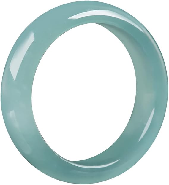 Jade Rings for Men Natural Ice Blue Jade Band Ring Chinese Style Eternity Jewelry Gift for Women (Size : 8)