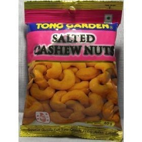 Tong Garden Salted Cashew Nuts 40 G (Pack of 6) Made in Thailand