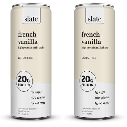 Slate Milk - High Protein Milk Shake - French Vanilla, 11 Fl Oz Pack of 2