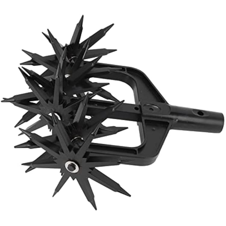 Garden Rotary Cultivator, 2 in 1 Hand Tiller Point Scarifier Ventilated Scarifier Tiller Cultivator Garden Tools for Reseeding Grass Soil Mixing, Loosening Soil