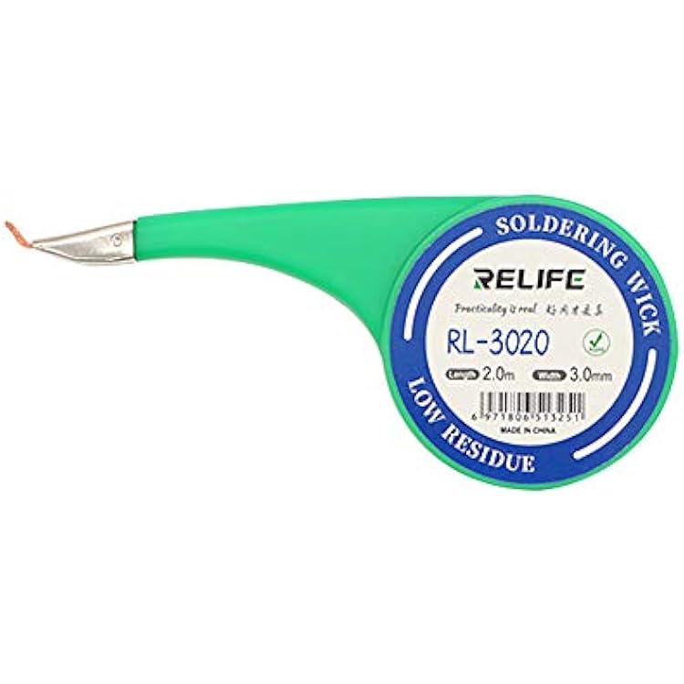 Relife Low Residue Desoldering Wick Braid come with Thumb-wheel Dispenser, No-Clean Solder Remover Wick Cord For Mobile Phone BGA PCB Repair Tool