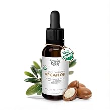 Organic Argan Oil | 100% Pure, Cold-Pressed, Unrefined | USDA Certified Organic | Amber Glass Bottle with Glass Dropper | For Hair, Face &amp; Skin - 1 Fl Oz