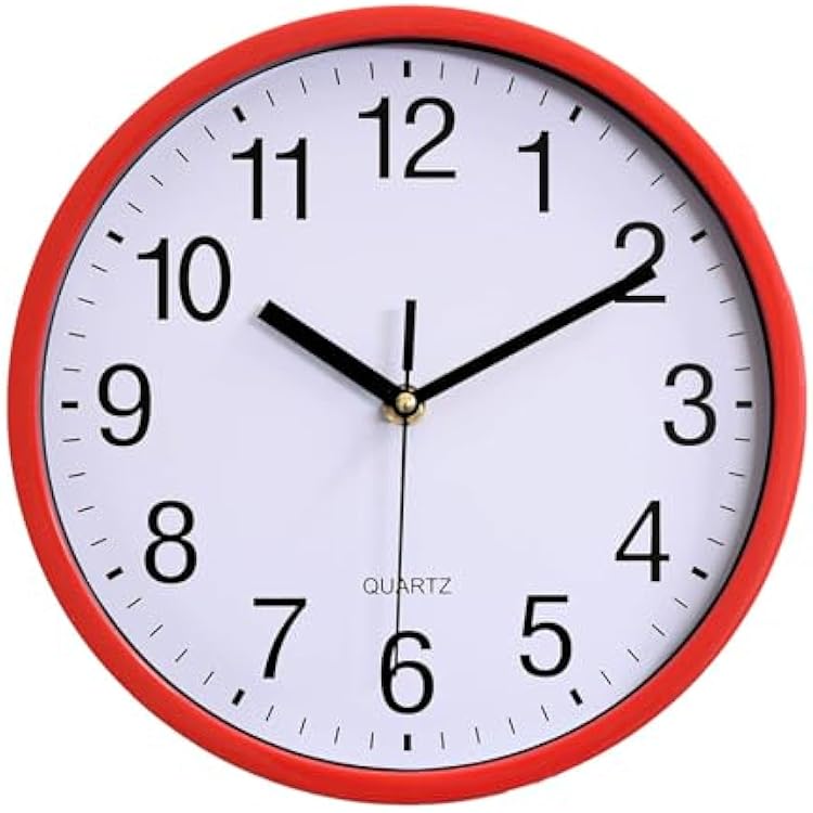 Big Wall Clock, 10 Battery Operated Silent Non-Ticking Quartz Wall Clocks,Classic Round Living Room Clocks Wall for Kitchen Bedroom Office Home Decor
