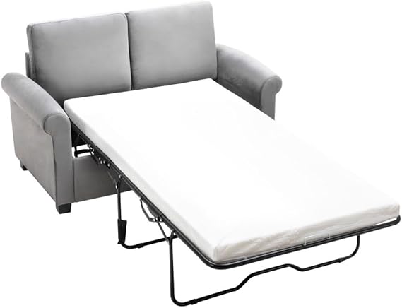 58.3" Pull Out Sofa Bed,Sleeper Sofa Bed with Twin Size Mattress Pad,2-in-1 Pull Out Couch Bed(D)