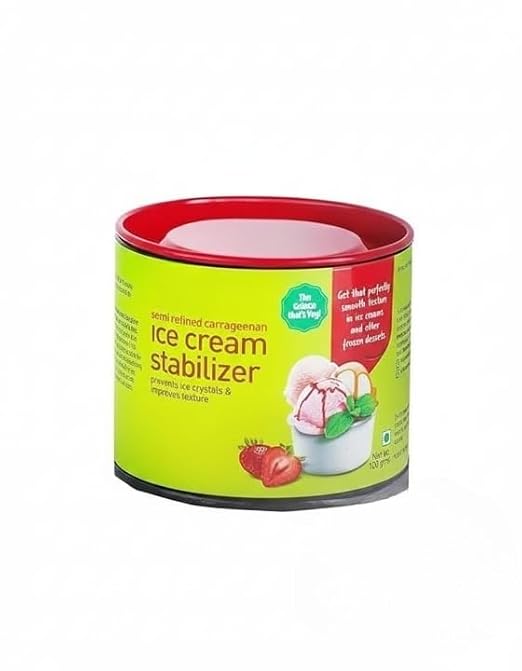 Ice Cream Stabilizer Semi Refined Carrageenan | Smooth Creamy Texture | Vegan | Ethically Sourced | Superior Thickening Power | Halal -100 gm