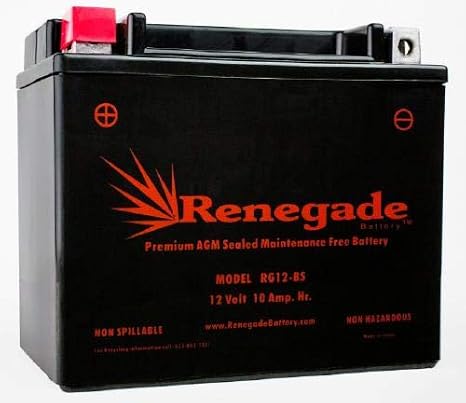 Motorcycle Battery; RG12-BS; Suzuki (2001, 2002, 2003, 2004) GSX-R1000 / (2013) SFV650; Part# ES12BS, YTX12-BS