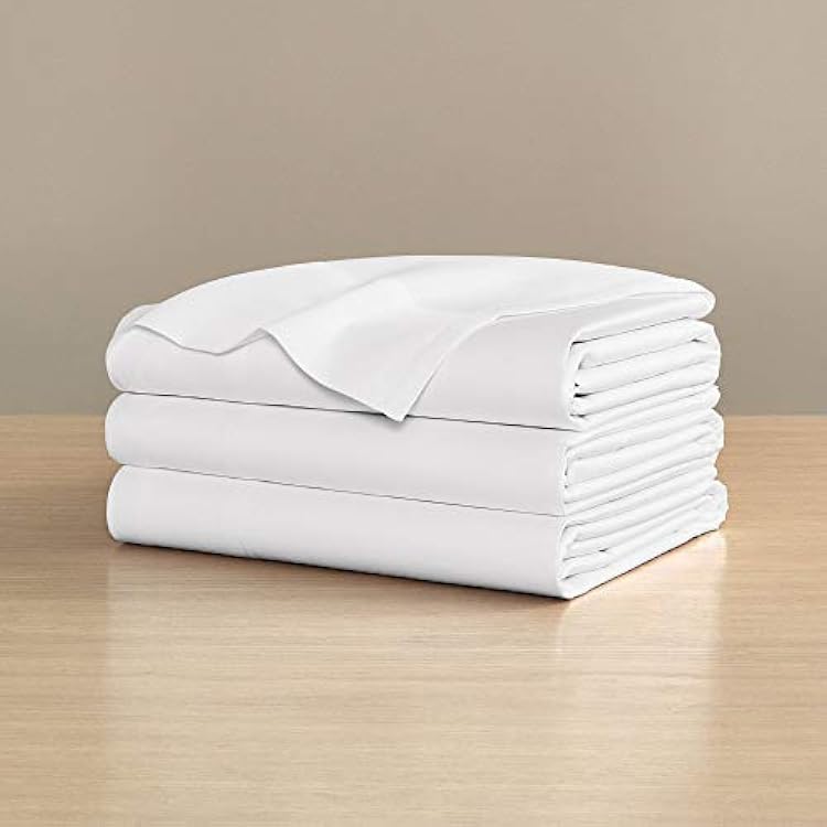 H by Frette Sateen Top Sheet Queen - Luxury All-White Top Bed SheetSoft, Silky and Lustrous  100% Long-Staple Cotton