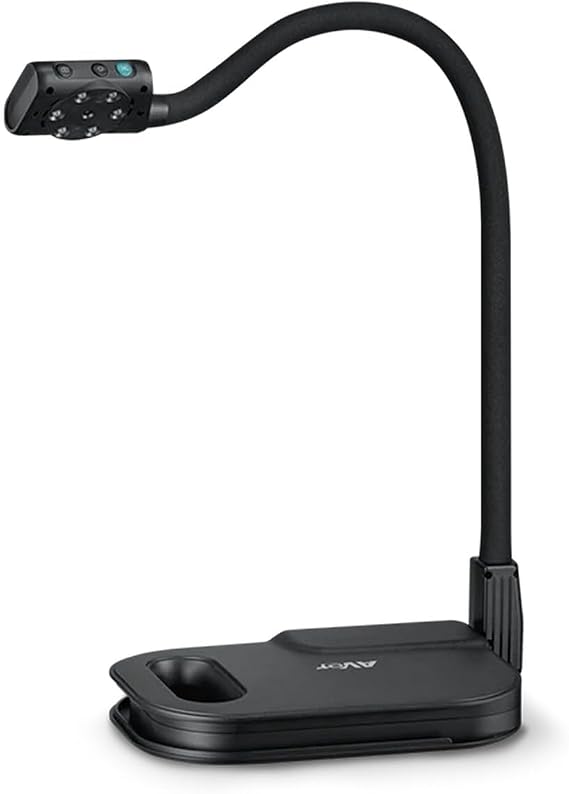 Aver U50+ USB Document Camera for Teachers & Classrooms 13MP 4K Visualizer with LED Light, Auto Focus, Built-in Mic, Flexible Arm & USB Plug and Play for Teaching