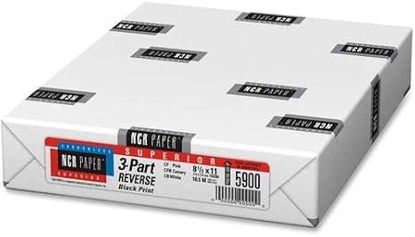 Reverse 3-Part Paper, 8-1/2"x11", 500SH/PK, Sold as 1 Package, 500 Each per Package