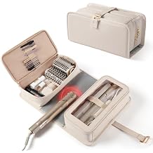 Hair Tools Travel Bag with Heat Resistant Mat Compatible with Shark Flexstyle, Hair Tool Organizer for Multi-Stylers and Hair Dryer, Beige