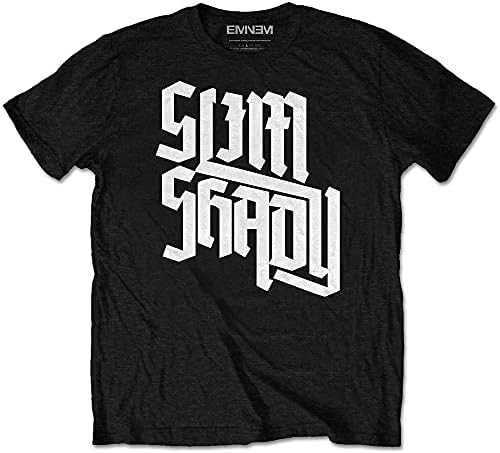 Eminem Men's Shady Slant T-shirt Large Black