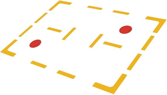 Pickleball Court Marker Kit - 18-Piece Throw-Down Court Lines, Corners & Spot Markers + Carry Bag, Create Your Own Mini Pickleball, Tennis & Badminton Court, Non-Slip (Yellow)