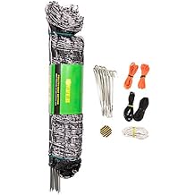 Powerfields P-89-W Electric 40" Poultry / Goat Fence-Netting, 40-Inches Tall x 165-Feet Long Netting, 15 Line Post, 19 Stakes, 2 Tie Down Cords, Repair Kit, Black/White Netting