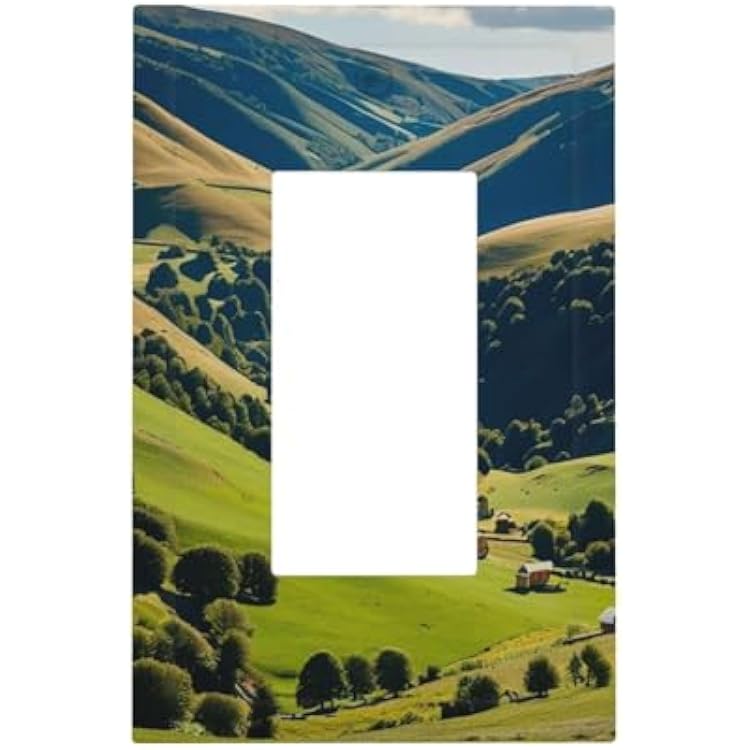 Hidden Valley Print 1 Gang Decorative Wall Plate, Polycarbonate Outlet Wall Plate, Midway Size 3 x 5Hidden Screws