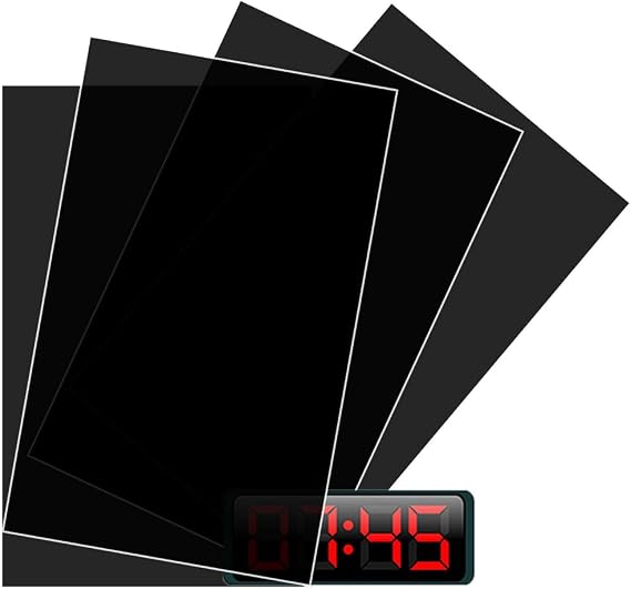 11.8x8.2 inches Light Dimming Stickers Adhesive Film Light Blocking Cover Filter for Electronics, Alarm Clock, Monitor, LED Light, LCD Panels, 4 Pieces