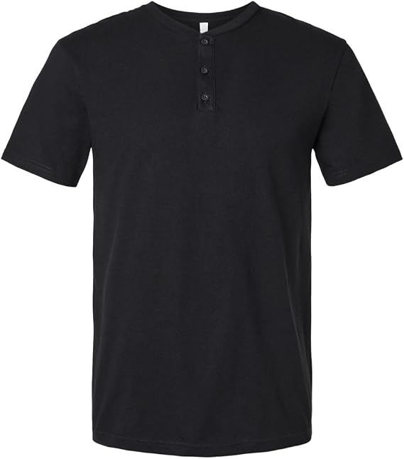 American Apparel Unisex CVC Henley Tee Black