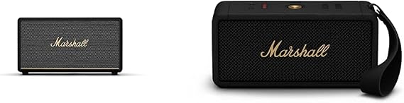 Marshall Stanmore III Bluetooth Wireless Speaker,Black & Middleton Portable Bluetooth Speaker, Black and Brass
