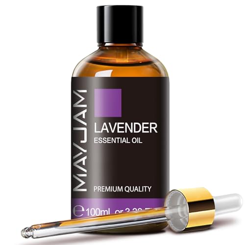 MAYJAM Lavender Essential Oil for Diffusers - Huge 3.38 Fl Oz - Lavender Oil Essential Oil for Skin Care, Hair Care, Massage, Aromatherapy, Soap and Candle Making
