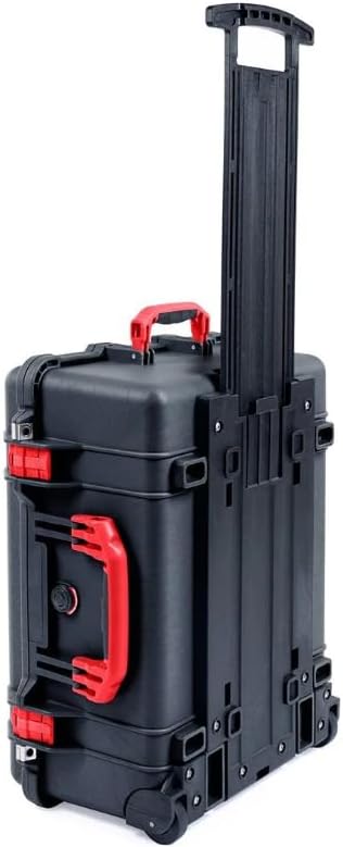 Black Pelican Protector 1560 Case - with Pick & Pluck Foam - Red Handles & Latches.