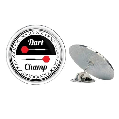 Dart Champion Sport Badge Round Metal 0.75 Lapel Pin Hat Shirt Pin Tie Tack Pinback
