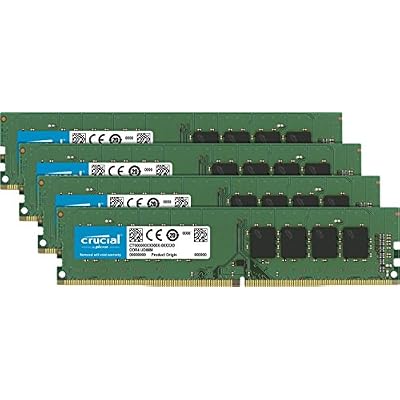 Crucial 64GB Kit 16GBx4 DDR4 2666 MTs PC4-21300 DR x8 DIMM 288-Pin Memory - CT4K16G4DFD8266