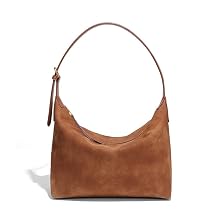 Suede Hobo Bag For Women,Vintage Shoulder Crossbody Purse,Fause Suede Handbag 2 Adjustable Straps,Lightweight Soft