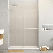 Sunrosa Shower Doors 60"76", Single Sliding Shower Doors, Shower Door with Tempered Glass, Shower Glass Door in Brushed Nickel