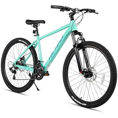 HILAND 26 Inch 27.5 Inch Mens Womens Mountain Bike, 21 Speed Mountain Bicycle with Dual Disc Brake, Front Suspension Fork, High Carbon Steel Frame Urban Commuter Bike for Adults