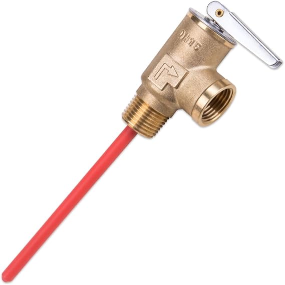 1Pcs Brass Safety Pressure Relief Valve 150 PSI for Water Heaters Easy Install T&P Valve for RV Commercial Boilers Tanks 1/2" NPT Temperature and Pressure Relief Valve Ensures Safe Operation