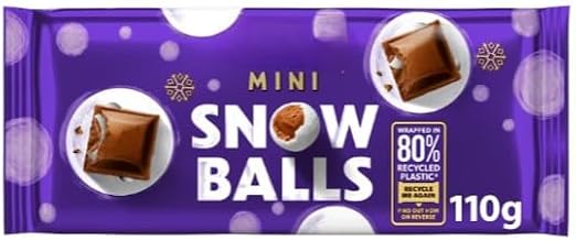 Mini Snowballs Chocolate Bar 110g (Pack Of 12) "Taste the sweetness in every bite" Christmas, New Year For All Occasions