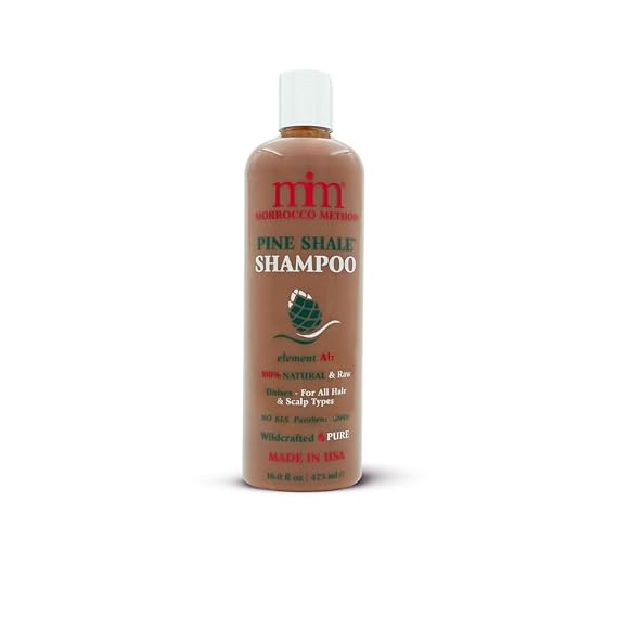 Morrocco Method Pine Shale Shampoo - 100% Natural & Raw. Unisex for All Hair & Scalp Types. No SLS, Parabens or GMO's. Made in USA. 16 oz.