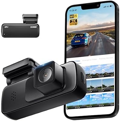 AINAVI Front Dashcam for Cars, Mini 2K Dash Camera, Dash Cam Built-in WiFi Wireless with APP Control, Hidden-Style Single Car CameraWDRNight VisionG-Sensor24H ParkingMode