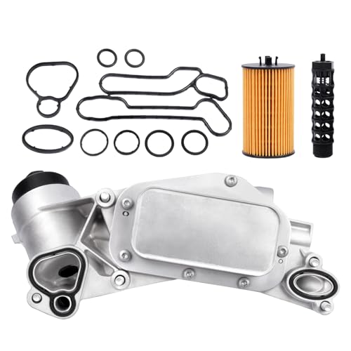 Engine Oil Cooler Filter Aluminum Housing Assembly Adapter Kit for 2008-2019 Cruze Malibu Aveo Cascada G3 Astra 1.6L 1.8L, OE # 918432, 12992593, 55353323