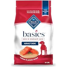 Blue Buffalo Basics Adult Dry Dog Food, Skin & Stomach Care, Limited Ingredient Diet for Dogs, Salmon Recipe, 24-lb. Bag