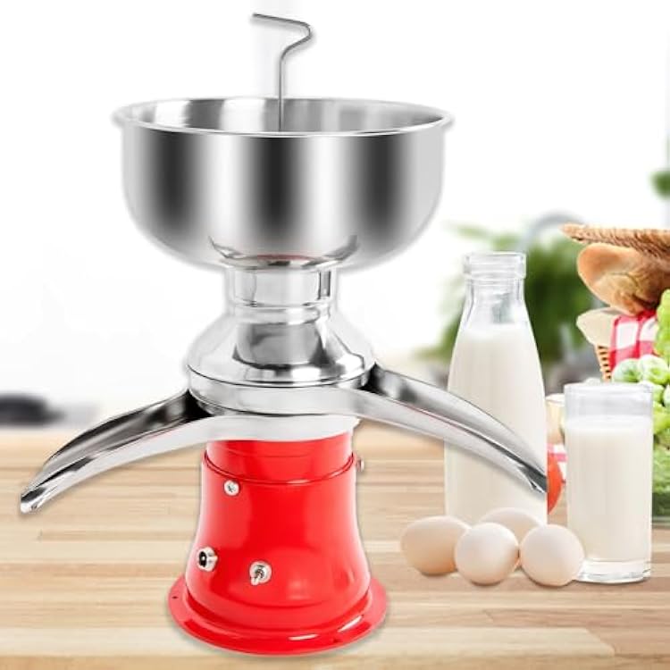 Milk Cream Separator Electric Descremadora de Leche 100LH Capacity Cream Maker with 5L 304 Stainless Steel Bowl, for Cow, Goat & Camel Raw Milk Separation