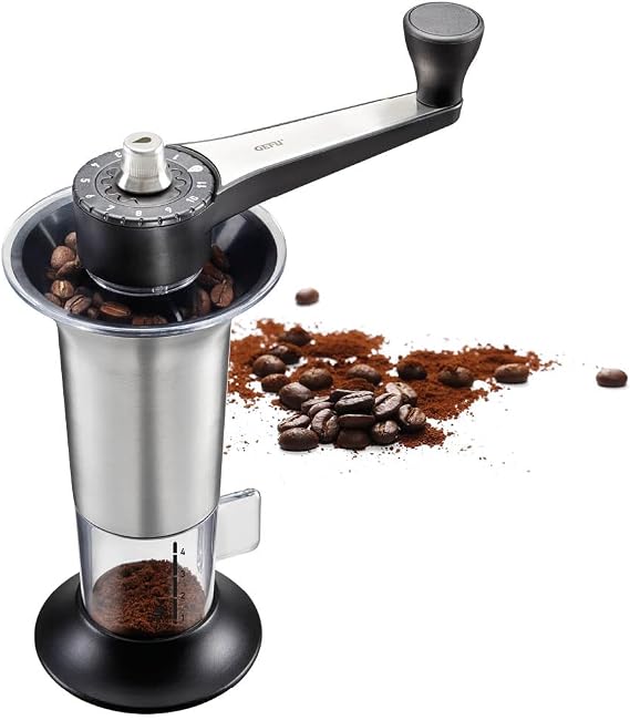 GEFU Handheld Coffee Grinder with Adjustable Ceramic Grinding Gear