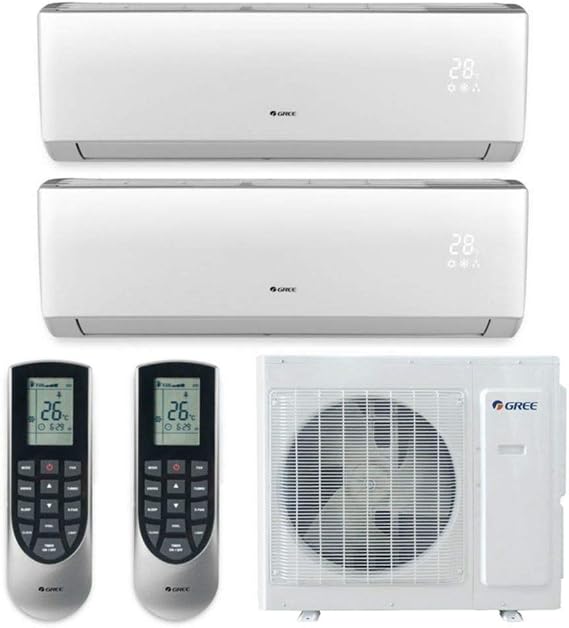 GREE 18,000 MULTI+ Ultra Vireo 23 SEER DUAL Ductless Mini Split System (9-9) Built-in Wi-Fi